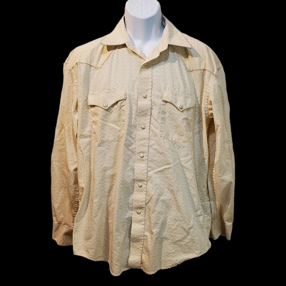 Rough Stock Panhandle Slim Western Wear Snap‎ Button Shirt Size L